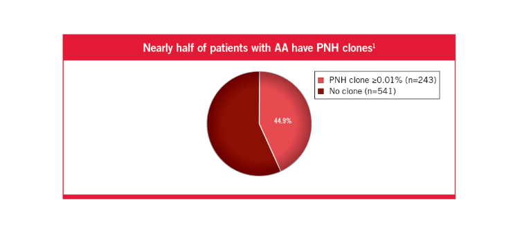 More than 1 out of 18 patients with MDS have PNH clones3